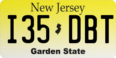 NJ license plate I35DBT