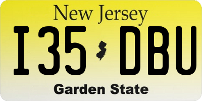 NJ license plate I35DBU