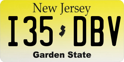 NJ license plate I35DBV