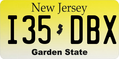 NJ license plate I35DBX