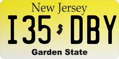 NJ license plate I35DBY