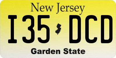 NJ license plate I35DCD