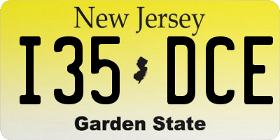 NJ license plate I35DCE