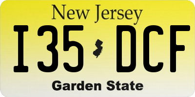 NJ license plate I35DCF