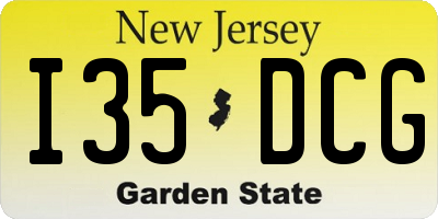 NJ license plate I35DCG