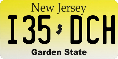 NJ license plate I35DCH