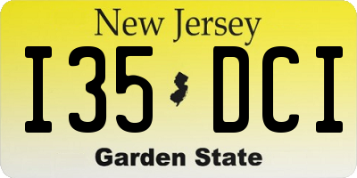 NJ license plate I35DCI
