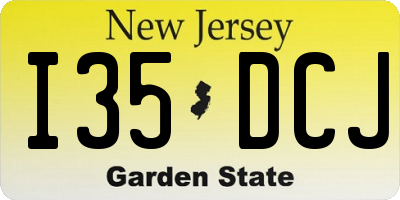 NJ license plate I35DCJ