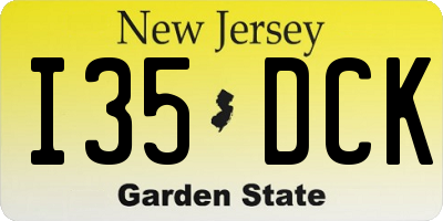 NJ license plate I35DCK