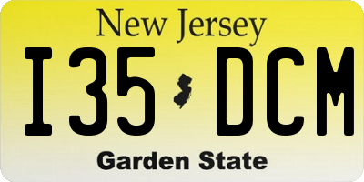 NJ license plate I35DCM