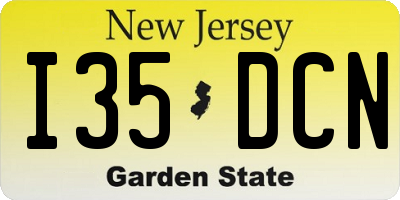 NJ license plate I35DCN