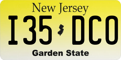 NJ license plate I35DCO