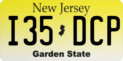 NJ license plate I35DCP