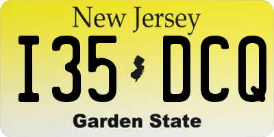 NJ license plate I35DCQ