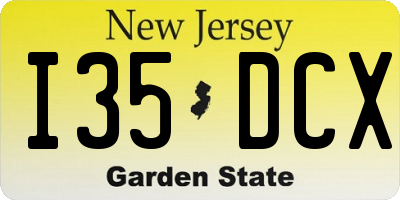 NJ license plate I35DCX