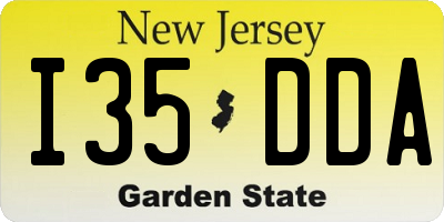 NJ license plate I35DDA