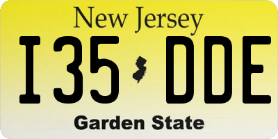 NJ license plate I35DDE