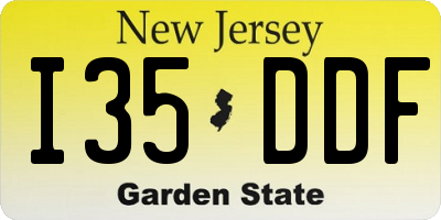 NJ license plate I35DDF