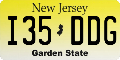 NJ license plate I35DDG