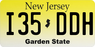 NJ license plate I35DDH