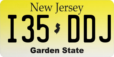 NJ license plate I35DDJ