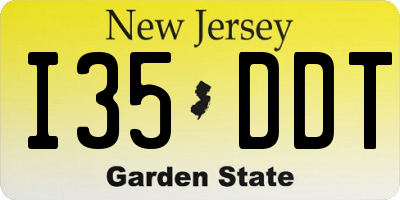 NJ license plate I35DDT