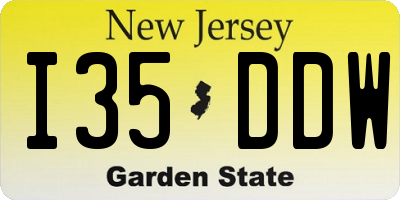 NJ license plate I35DDW