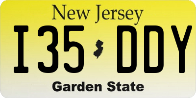 NJ license plate I35DDY
