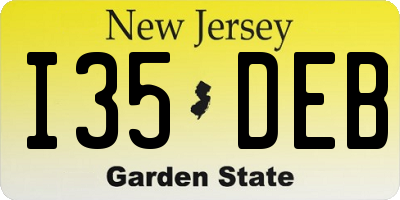 NJ license plate I35DEB