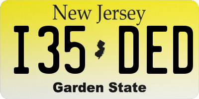 NJ license plate I35DED