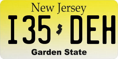 NJ license plate I35DEH