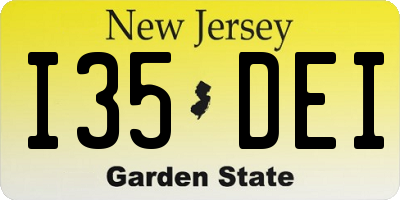 NJ license plate I35DEI