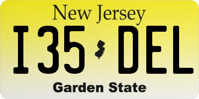 NJ license plate I35DEL