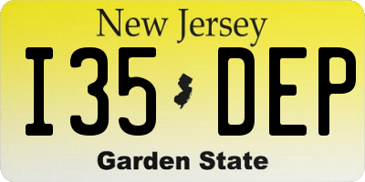 NJ license plate I35DEP