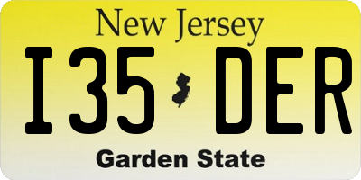 NJ license plate I35DER