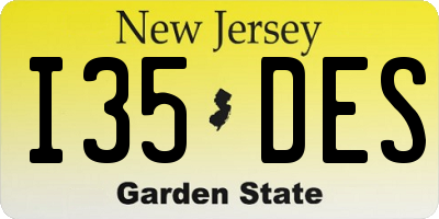 NJ license plate I35DES