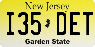 NJ license plate I35DET