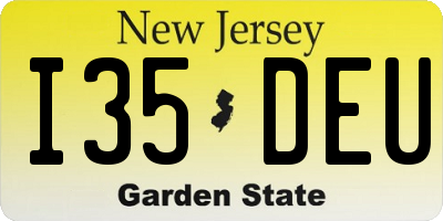 NJ license plate I35DEU
