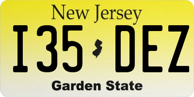 NJ license plate I35DEZ