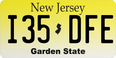 NJ license plate I35DFE