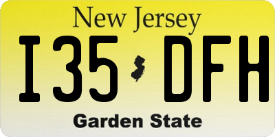 NJ license plate I35DFH