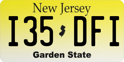NJ license plate I35DFI