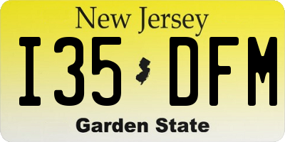 NJ license plate I35DFM