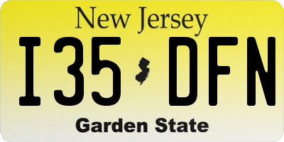 NJ license plate I35DFN