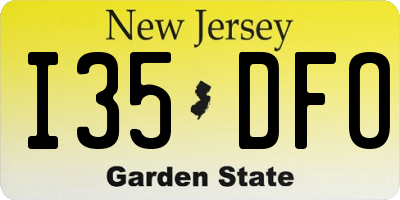 NJ license plate I35DFO