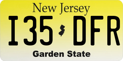 NJ license plate I35DFR