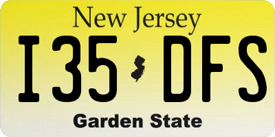 NJ license plate I35DFS