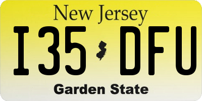 NJ license plate I35DFU
