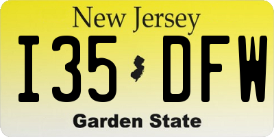 NJ license plate I35DFW
