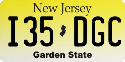 NJ license plate I35DGC